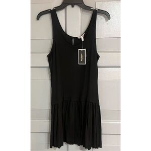 Vintage Juicy Couture Dead Stock Black Viscose Drop Waist Eyelet Hem Sleeveless